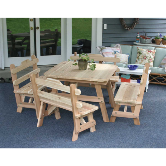 Creekvine Designs Cedar Four Square Dining Set - WRFFSQDSCVD