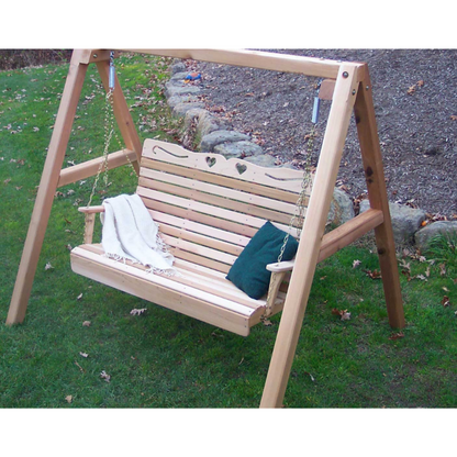 Creekvine Designs Cedar Royal Country Hearts Porch Swing with Stand - WF1005A50CVD