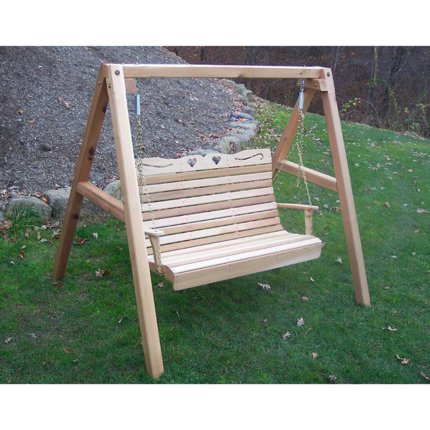 Creekvine Designs Cedar Royal Country Hearts Porch Swing with Stand - WF1005A50CVD