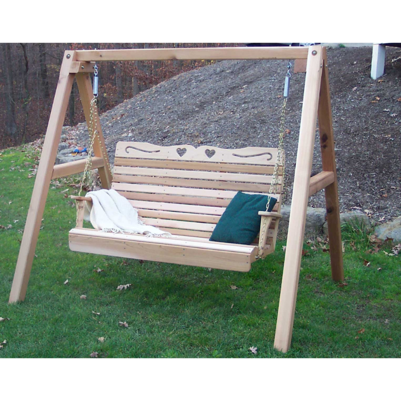 Creekvine Designs Cedar Royal Country Hearts Porch Swing with Stand - WF1005A50CVD