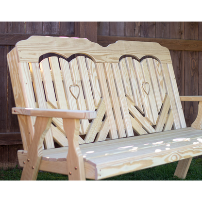 Creekvine Designs Treated Pine Heartback Garden Bench - FPB48HBCVD