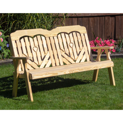 Creekvine Designs Treated Pine Heartback Garden Bench - FPB48HBCVD