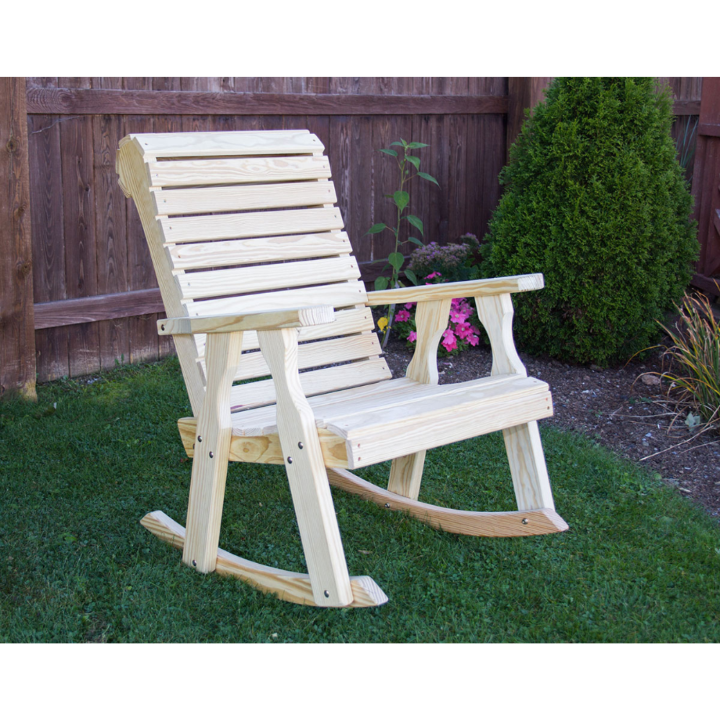 Creekvine Designs Treated Pine Rollback Rocking Chair - FR24RBCVD