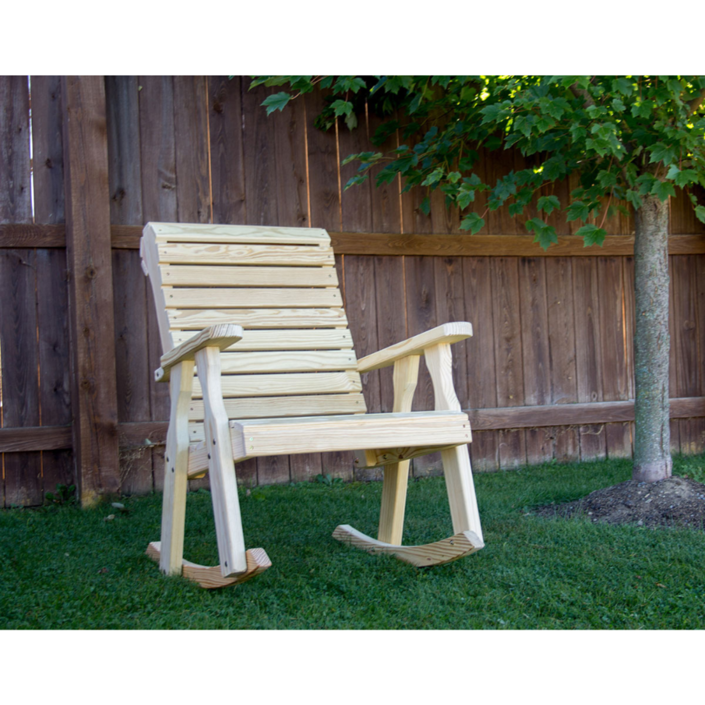 Creekvine Designs Treated Pine Rollback Rocking Chair - FR24RBCVD