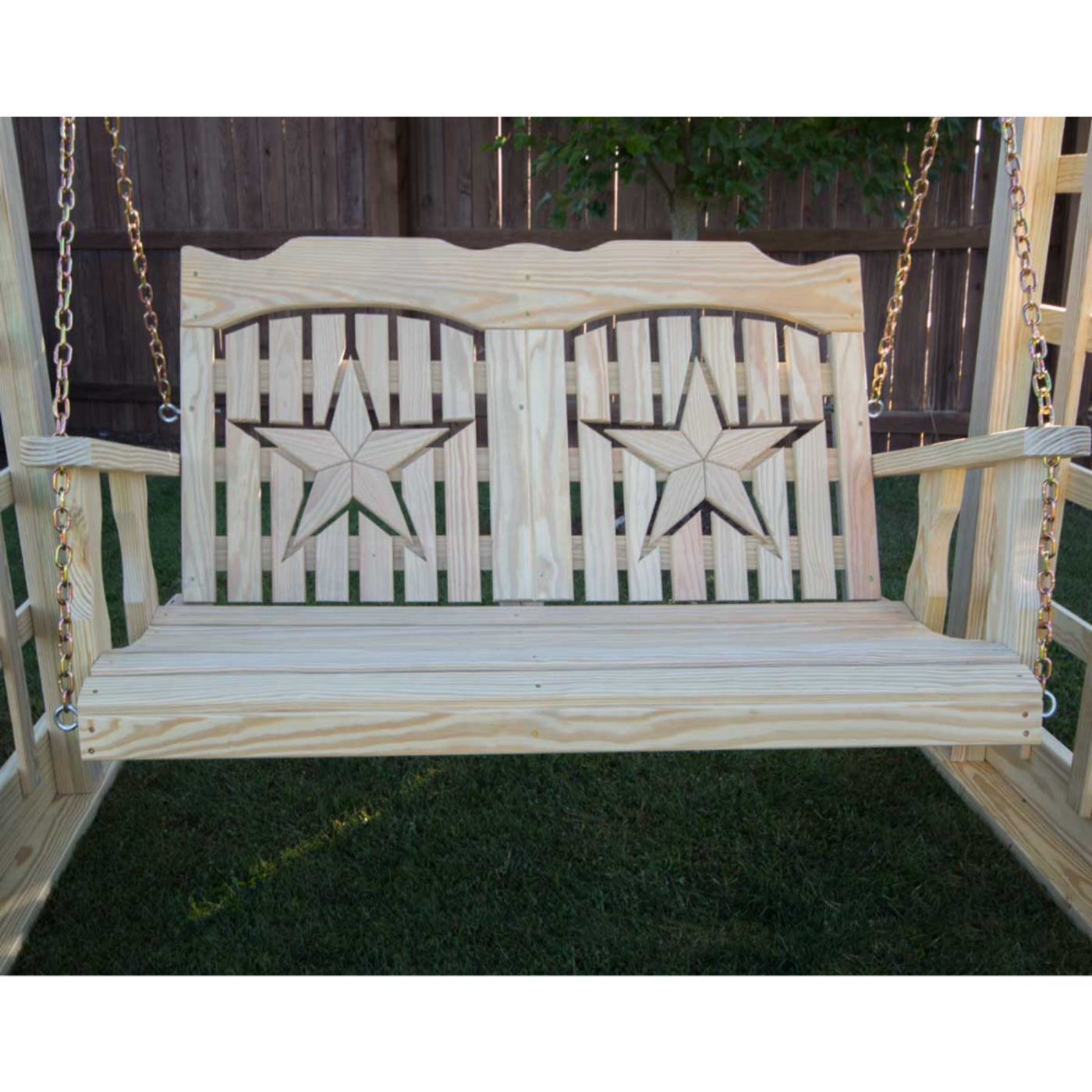 Creekvine Designs Treated Pine Starback Porch Swing - FS48STARCVD