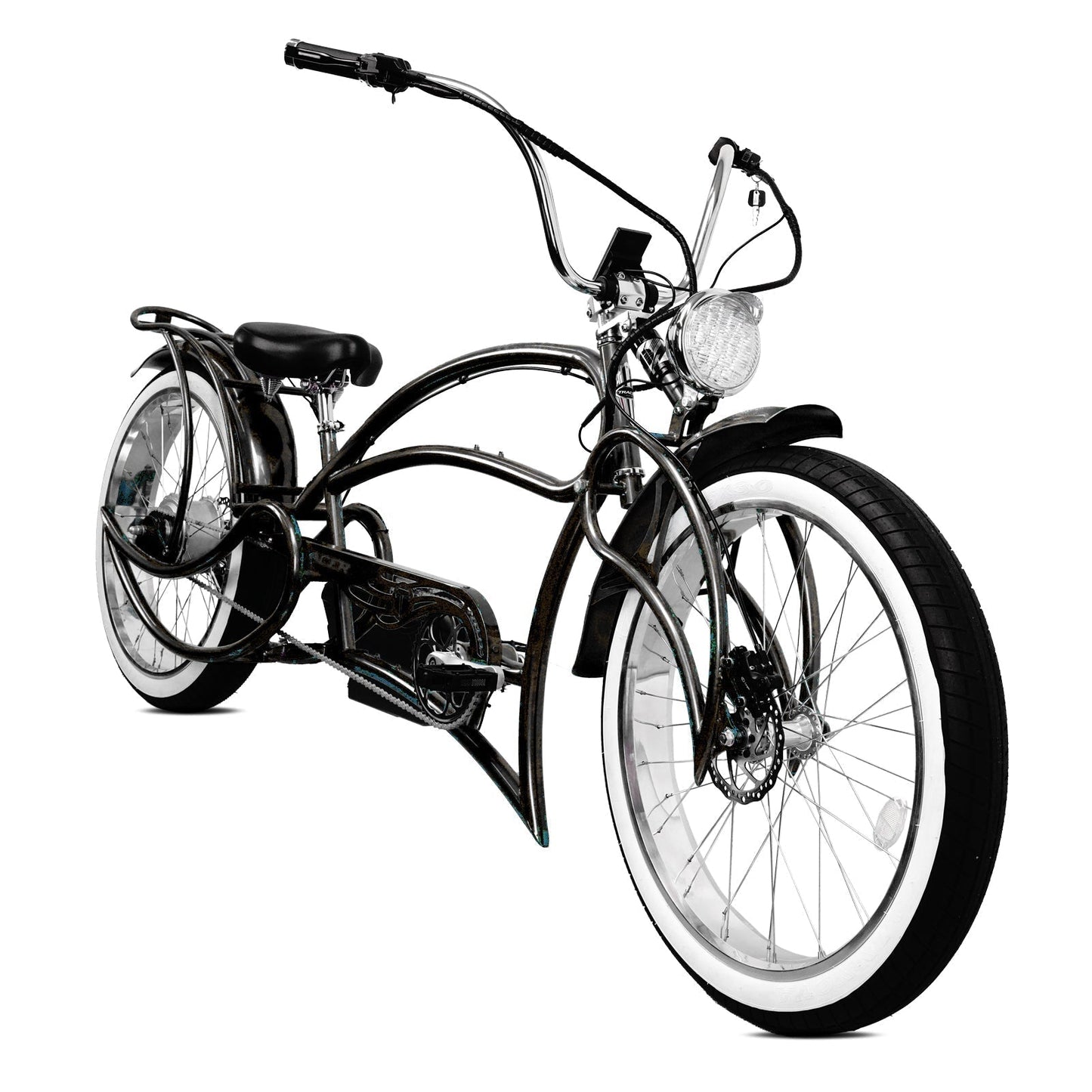 Tracer 800W Beyond Pro Stretch Classic Chopper Electric Bike - MB-EB-BEYOND Pro-BK - MB-EB-BEYOND Pro-BK