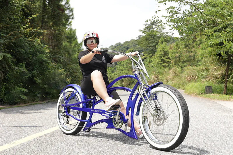 Tracer 26" Raider Pro DS7 Stretch Chopper Cruiser Bike - MB-RD-PDS7-BLU