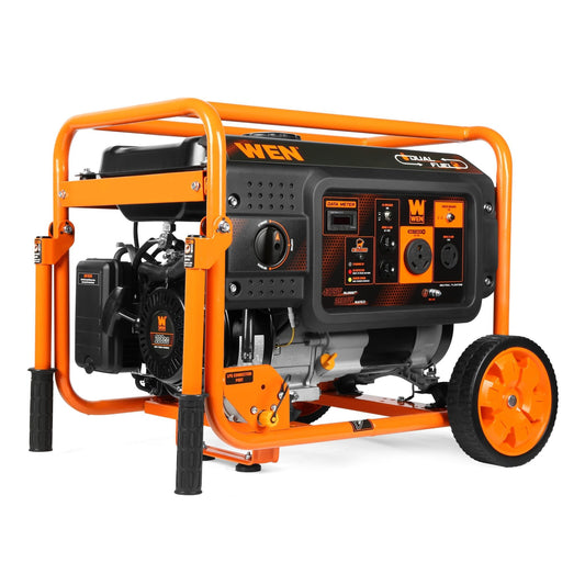 WEN DF430X 4375-Watt Dual Fuel Portable Generator with Wheel Kit and CO Shutdown Sensor - DF430X