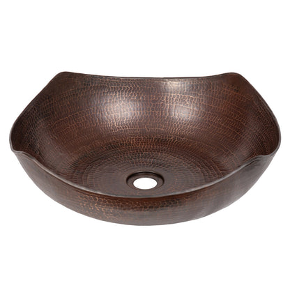 Eden Bath Arched Edges Copper Vessel Sink - Antique Dark Copper - EB_C011AD