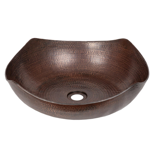 Eden Bath Arched Edges Copper Vessel Sink - Antique Dark Copper - EB_C011AD