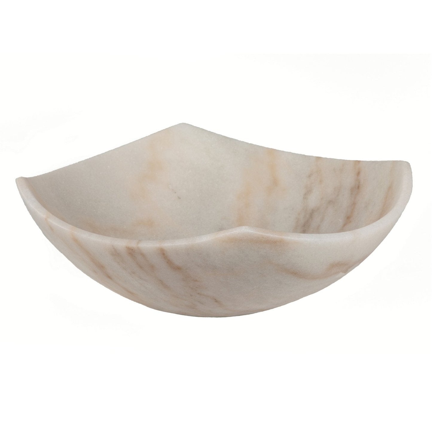 Eden Bath Arched Edges Bowl Sink - Honed White Marble - EB_S027GW-H