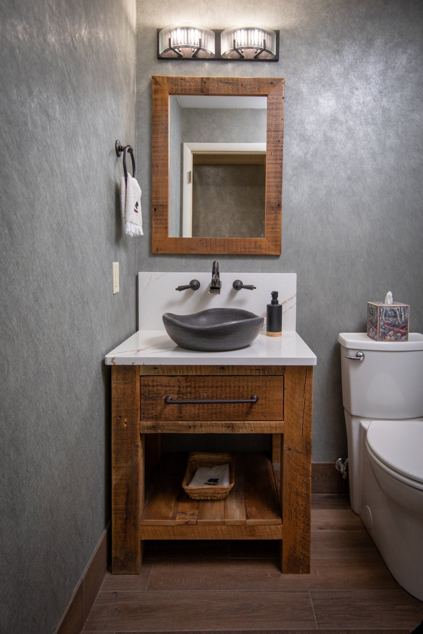 Eden Bath Black Limestone Freeform Vessel Sink - EB_S032BL-H