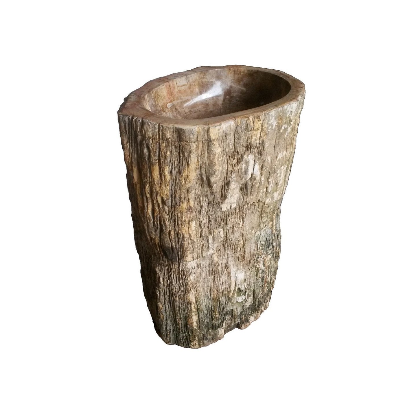 Eden Bath Natural Stone Pedestal Sink - Petrified Wood