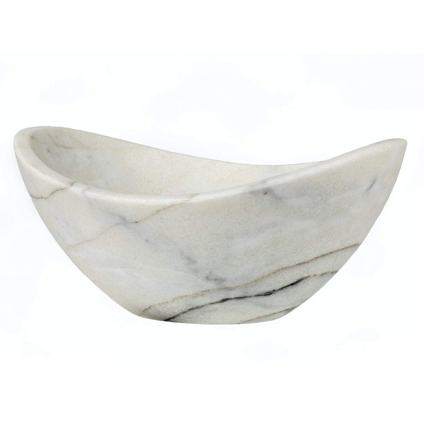 Eden Bath Small Canoe Vessel Sink - White Marble