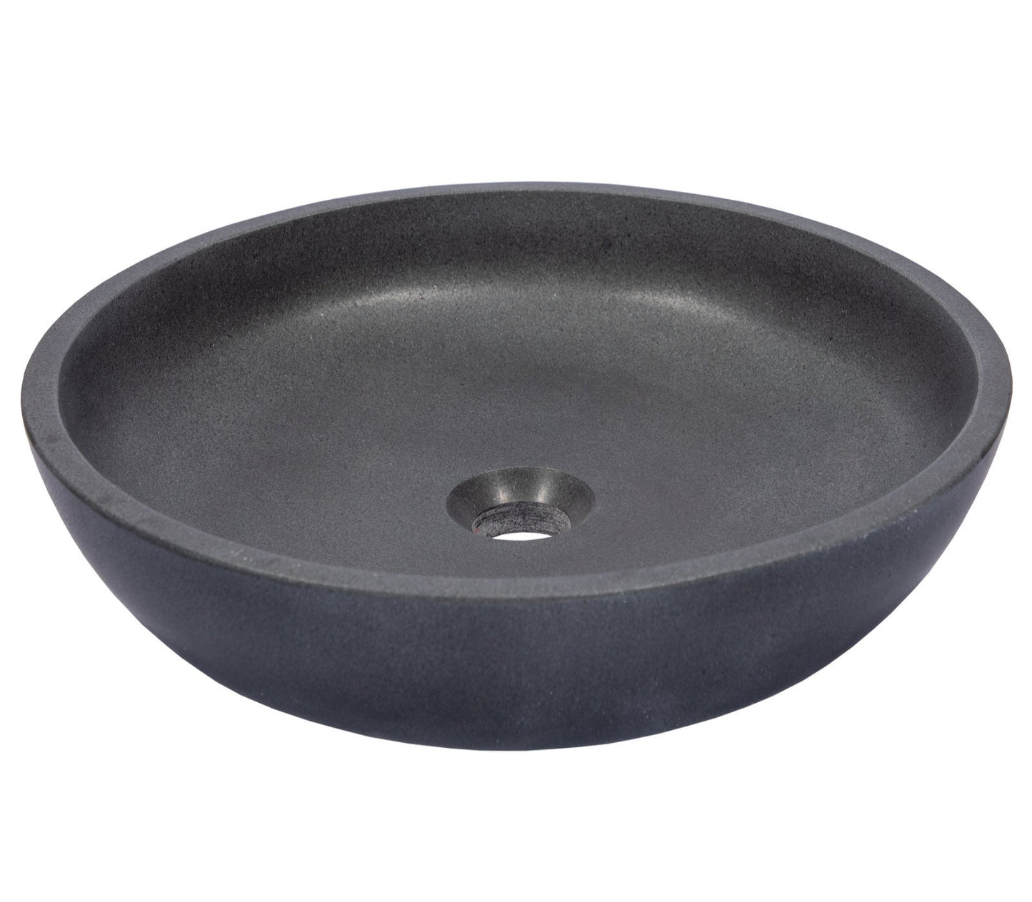 Eden Bath Shallow Round Vessel Sink in Lava Stone - EB_S056LS-H