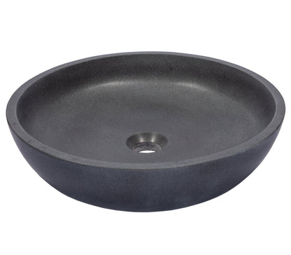 Eden Bath Shallow Round Vessel Sink in Lava Stone - EB_S056LS-H