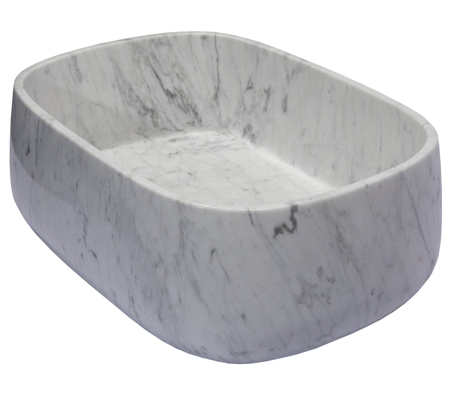Eden Bath Rounded Rectangular Vessel Sink in Carrara Marble - EB_S058CW-P