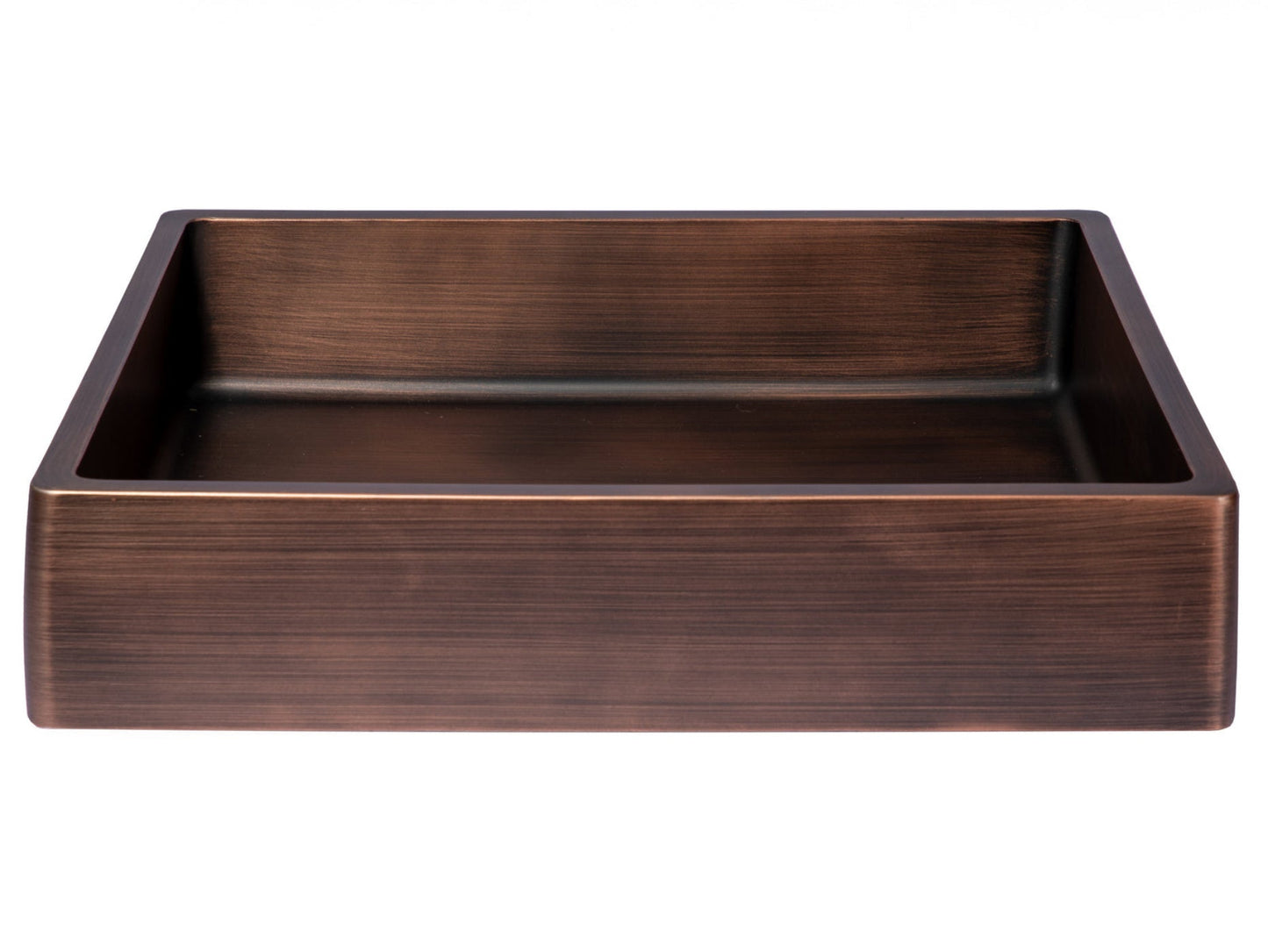 Eden Bath Rectangular 18 3/4" x 15 3/4" Thick Rim Stainless Steel Bathroom Vessel Sink with Drain in Bronze - EB_SS004BZ