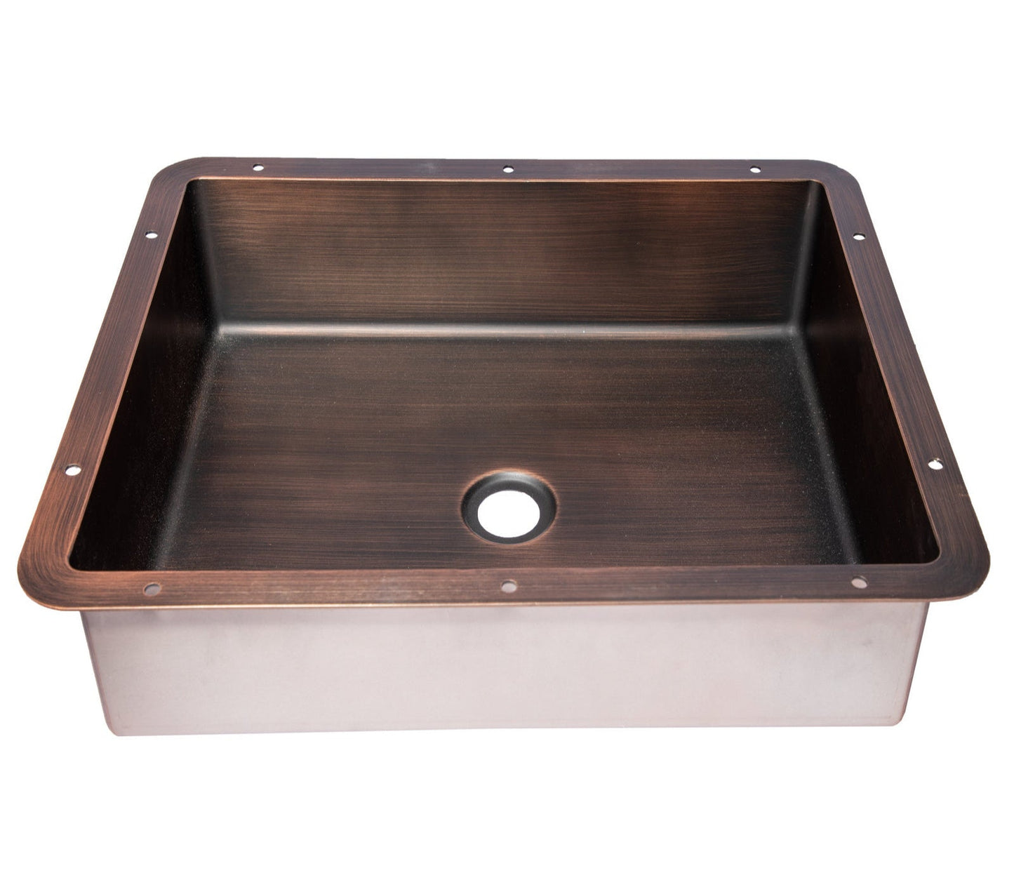 Eden Bath Rectangular 20" x 16" Stainless Steel Undermount Bathroom Sink with Drain in Bronze - EB_SS051BZ