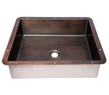 Eden Bath Rectangular 20" x 16" Stainless Steel Undermount Bathroom Sink with Drain in Bronze - EB_SS051BZ