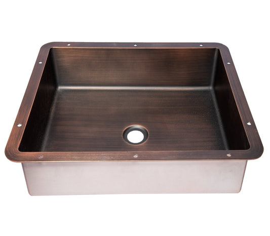 Eden Bath Rectangular 20" x 16" Stainless Steel Undermount Bathroom Sink with Drain in Bronze - EB_SS051BZ