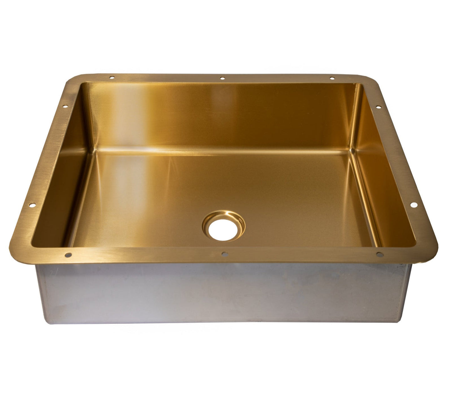 Eden Bath Rectangular 20" x 16" Stainless Steel Undermount Bathroom Sink with Drain in Gold - EB_SS051GD