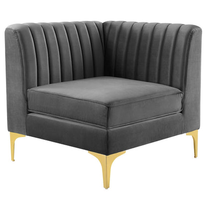 Modway Furniture Triumph Channel Tufted Performance Velvet Loveseat - Retro Modern Glam, Stain-Resistant, Luxurious Comfort