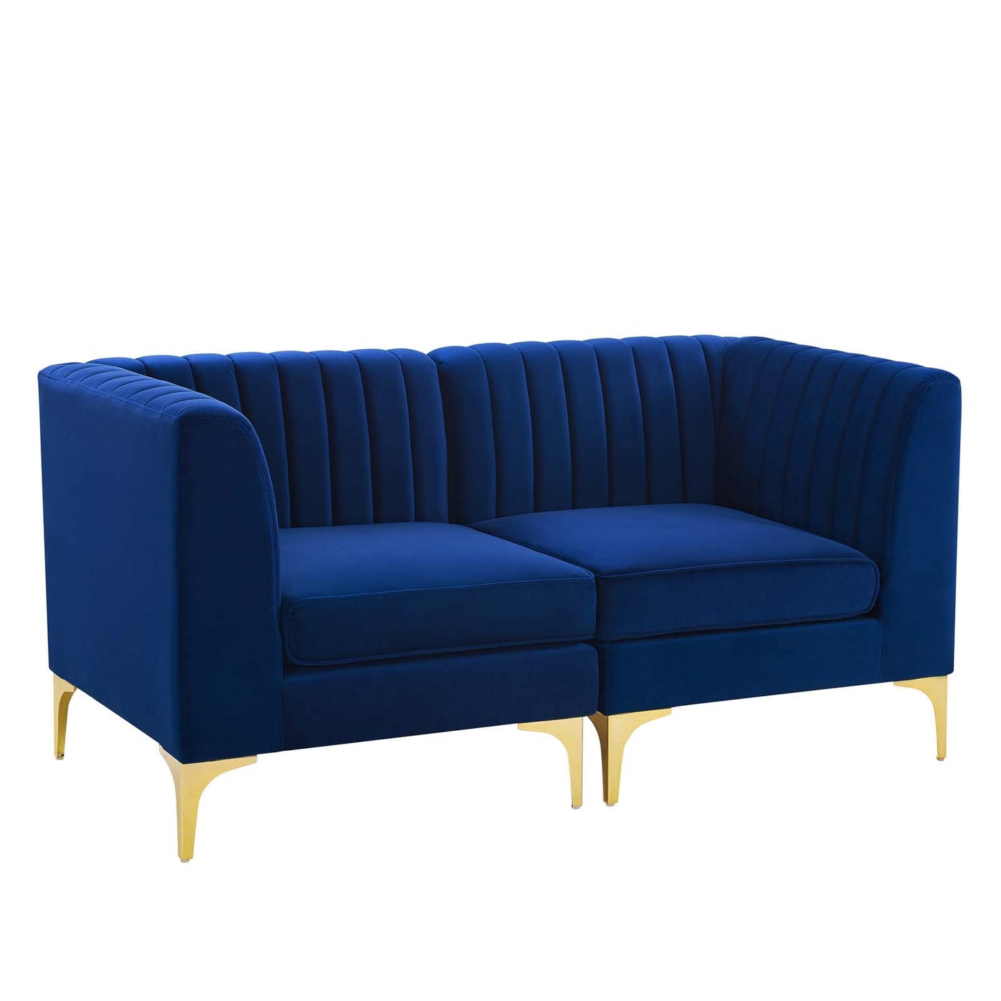 Modway Furniture Triumph Channel Tufted Performance Velvet Loveseat - Retro Modern Glam, Stain-Resistant, Luxurious Comfort