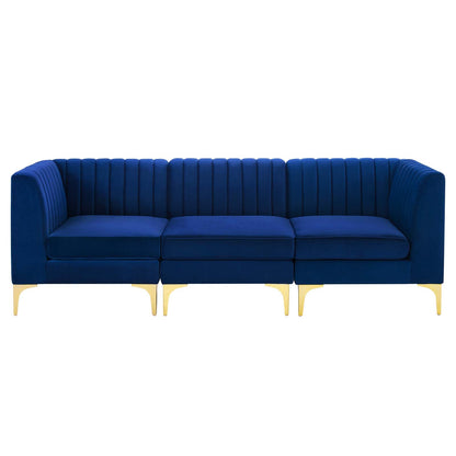 Modway Furniture Triumph Channel Tufted Performance Velvet Sofa - Luxe Glam Deco Design for Modern Living Spaces