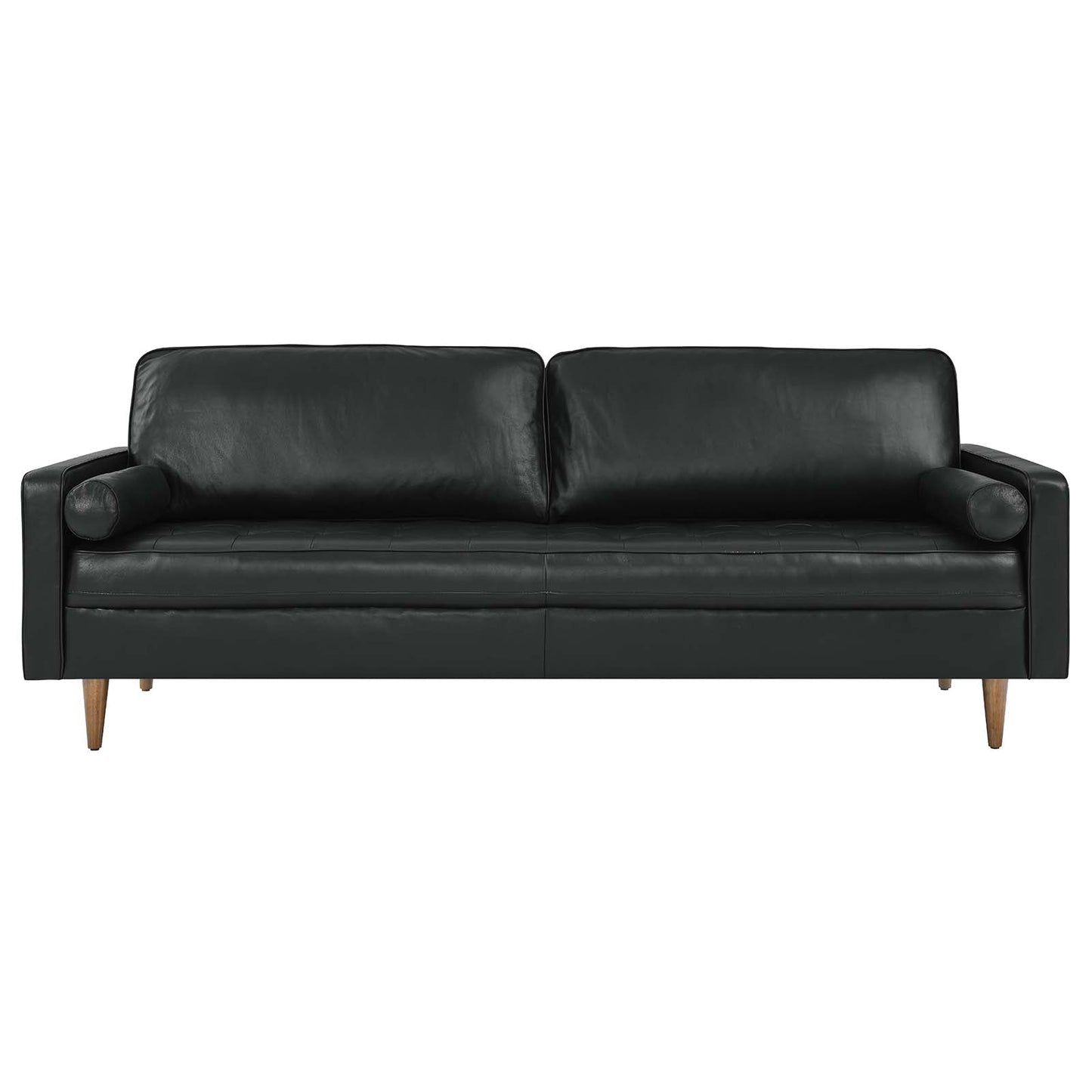 Modway Furniture Valour 88" Leather Sofa - Mid-Century Modern Design with Comfortable Tufted Style and Easy Assembly