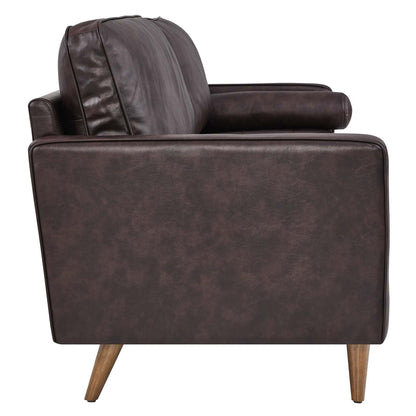 Modway Furniture Valour 88" Leather Sofa - Mid-Century Modern Design with Comfortable Tufted Style and Easy Assembly