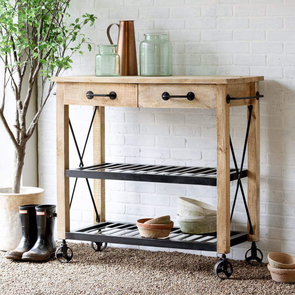 Park Hill Collection Garden Potting Cart