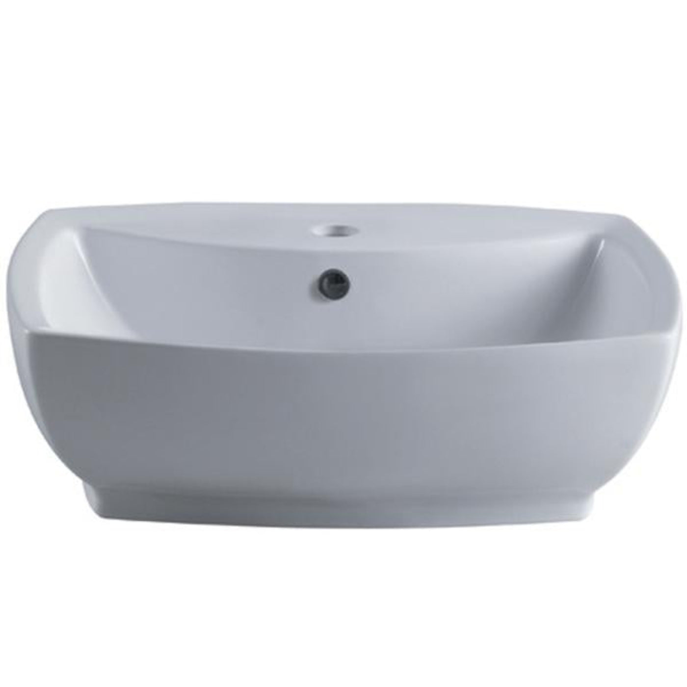 Eden Bath Kingston Brass Marquis White China Vessel Bathroom Sink with Overflow Hole and Faucet Hole - EV8145