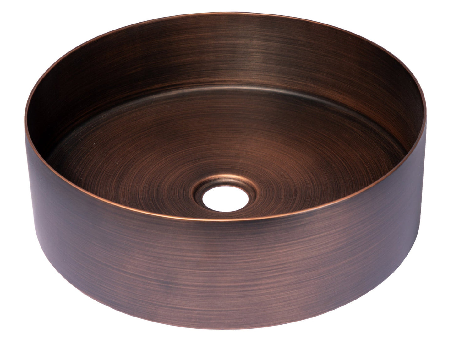 Eden Bath 15" Round Stainless Steel Bathroom Vessel Sink with Drain in Bronze - EB_SS001BZ