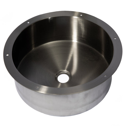 Eden Bath 15" Round Stainless Steel Undermount Bathroom Sink with Drain in Black - EB_SS050BK