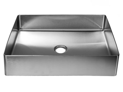 Eden Bath Rectangular 19" x 14 1/2" Stainless Steel Bathroom Vessel Sink with Drain in Silver - EB_SS002SV