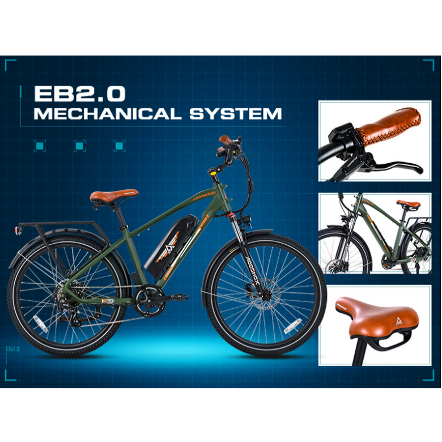 Addmotor 500W E-43 City Pro Electric Bike - EB-E43-CYN