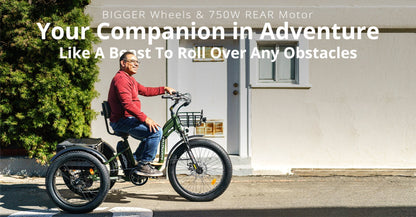 Addmotor 750W 48V Grandtan Plus II Trike Extra Fat Tire Electric Bike - EB-ADD-GTP2-NBL