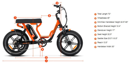 Addmotor 750W Soletan M-66X Moped Style Cruiser Electric Bike - EB-ADD-M66X-ORG