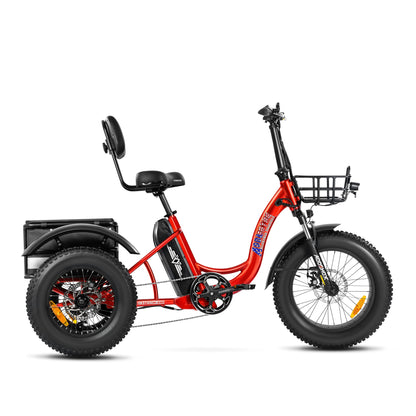 Addmotor 750W 48V Triketan II M-330 Mini Trike Fat Tire Step-Thru Electric Bike - EB-ADD-TT2-M-RED