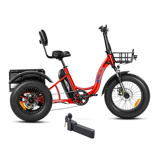 Addmotor 750W 48V Triketan II M-330 Mini Trike Fat Tire Step-Thru Electric Bike - EB-ADD-TT2-M-RED