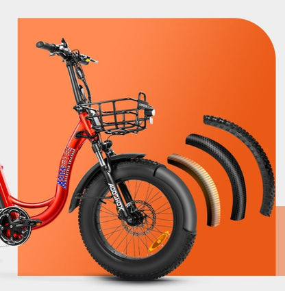 Addmotor 750W 48V Triketan II M-330 Mini Trike Fat Tire Step-Thru Electric Bike - EB-ADD-TT2-M-RED