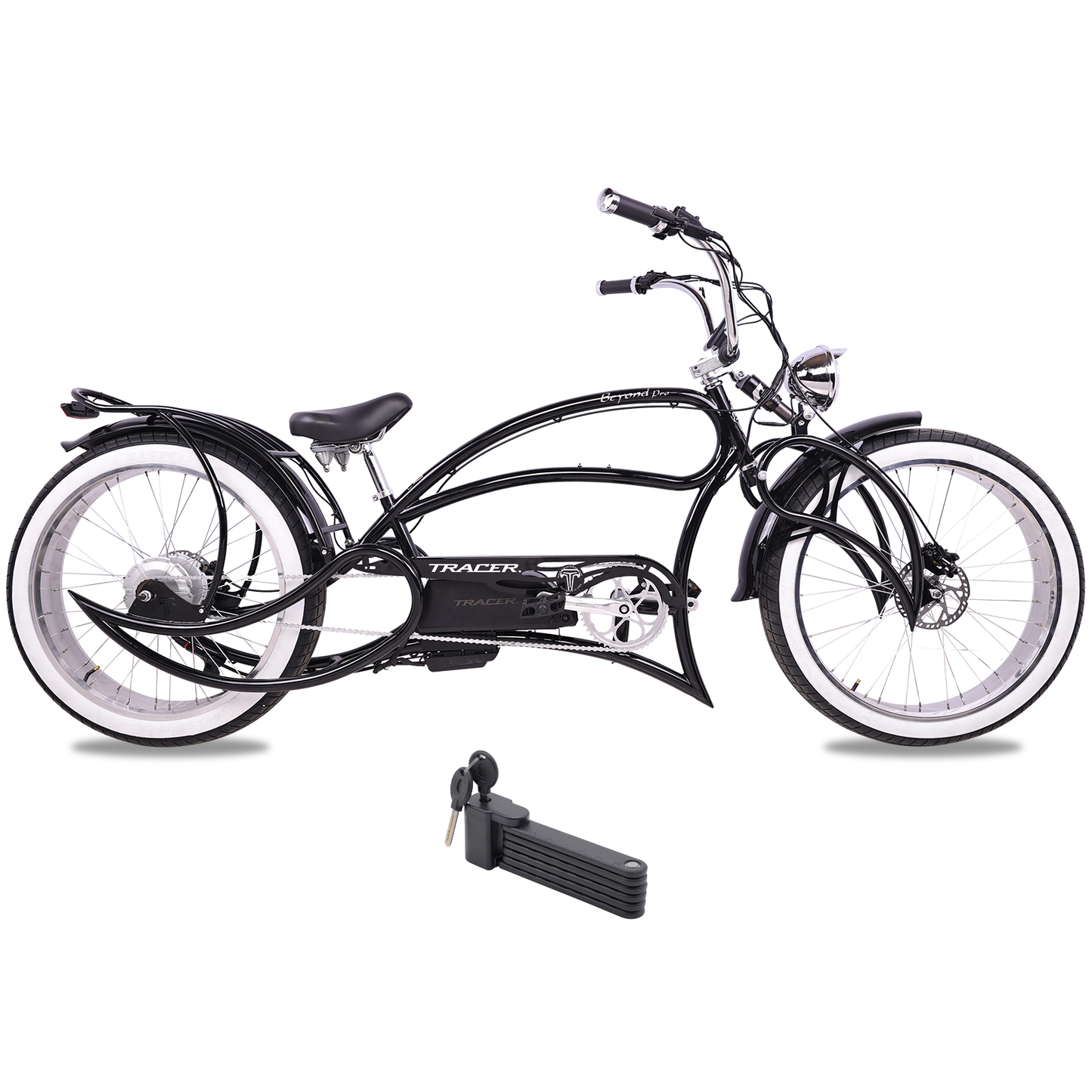 Tracer 1000W 26" Beyond Pro Classic Stretch Electric Bike - MB-EB-BP1000-BLK