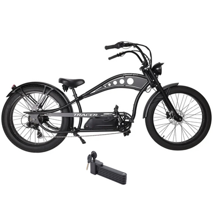 Tracer 750W 48V Chico GT7 Chopper Stretch Cruiser Fat Tire Electric Bike - EB-TC-CHICO-MBK