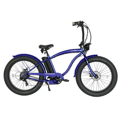 Tracer 800W 26" Loiter Cruiser Fat Tire Electric Bike - MB-EB-LOITER-M-BK/BK