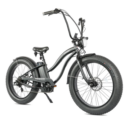 Tracer 800W 26" Loiter Cruiser Fat Tire Electric Bike - MB-EB-LOITER-M-BK/BK