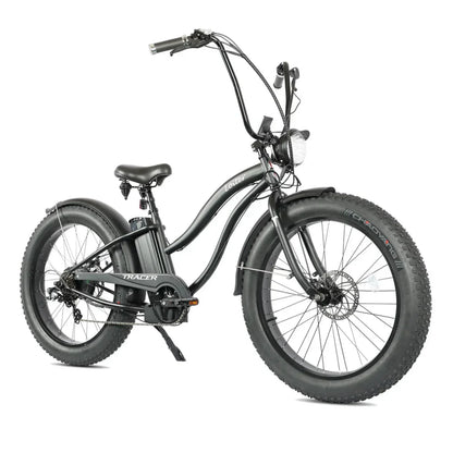 Tracer 800W 26" Loiter Cruiser Fat Tire Electric Bike - MB-EB-LOITER-M-BK/BK