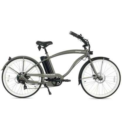 Tracer 500W 26" Omega Men's Beach Cruiser Electric Bike - MB-EB-OMEGA-M-MBK/ BK