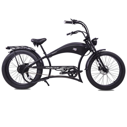 Tracer 800W Twenty5 Chopper Stretch Cruiser Electric Bike - MB-EB-T5-800-DS-BLK