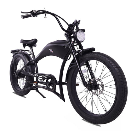 Tracer 800W Twenty5 Chopper Stretch Cruiser Electric Bike - MB-EB-T5-800-DS-BLK